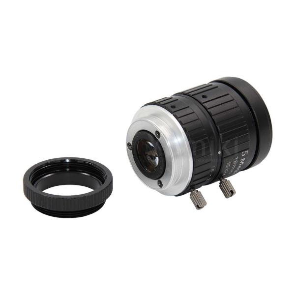 HD 5MP CCTV Camera Lens 16mm F1.6 Aperture 2/3 Image Format Mount C Industrial Security Road monitoring