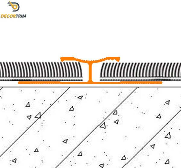 Anodized Gold Carpet Transition Strip 0.8mm Thickness With Naplock