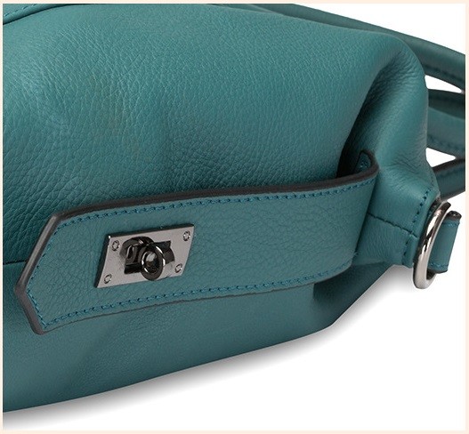 Небольшие простые сумки Tote кожи Cowhide верхнего слоя темные ые-зелен морщат