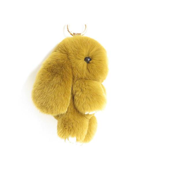 зайчик Кейчайн 13-20км пушистый с завалкой хлопка 100% ПП/реальным мехом кролика