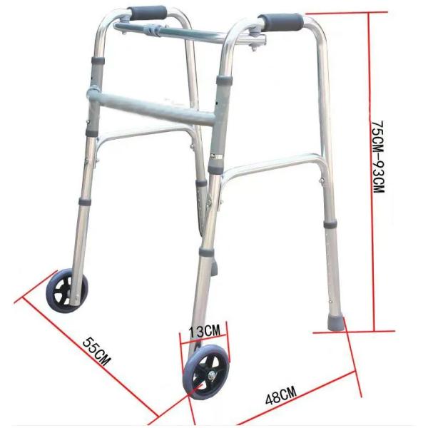 Aide médicale Légère en aluminium cadre de marche Rollator pliable personnalisé