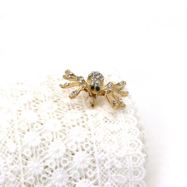 Alloy Material Fashion Brooch Pin Gold Spider Shape For Clothes 2.5cm×3cm