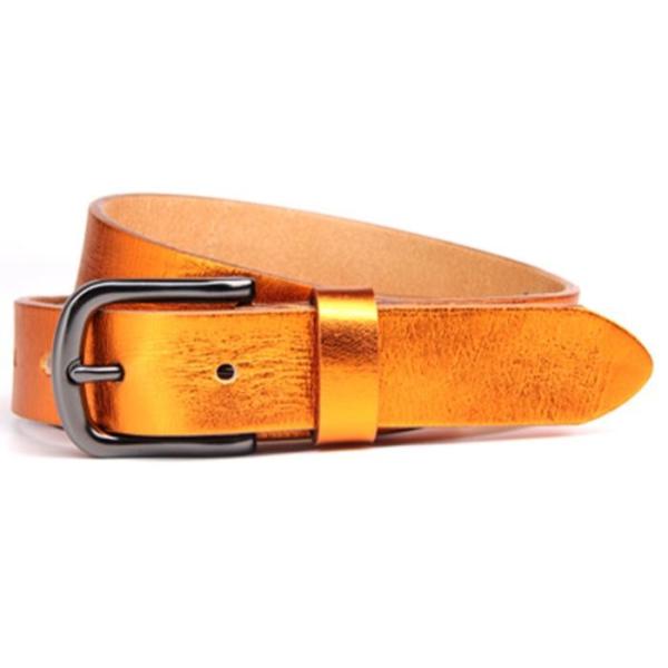 Случайный пояс дамы Ковхиде пряжки Пин логотипа печати кожаный