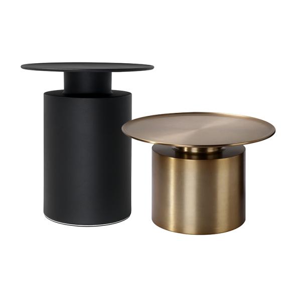 Five-star Hotel Modern Carbon Steel Art Round Corner Table Guest Room Bedside Table