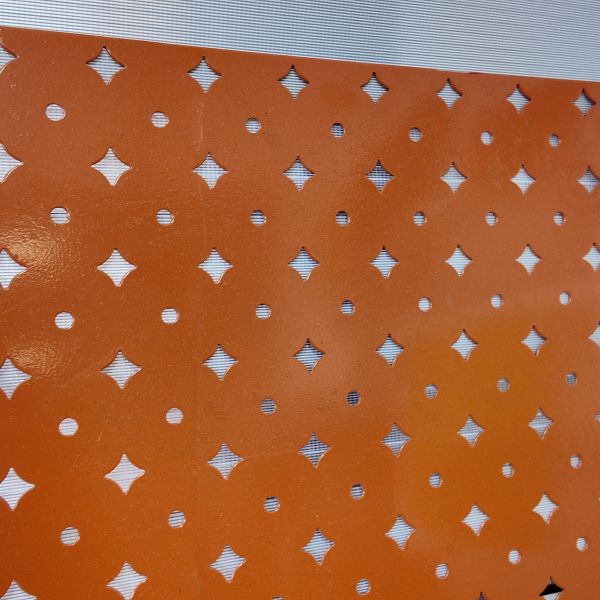 Orange Architectural Perforated Metal Sheets For Construction Customizable Sizes