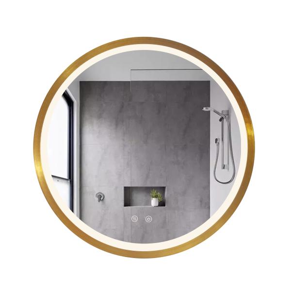 Элегантная золотая алюминиевая стена света зеркала Bathroom СИД рамки установила