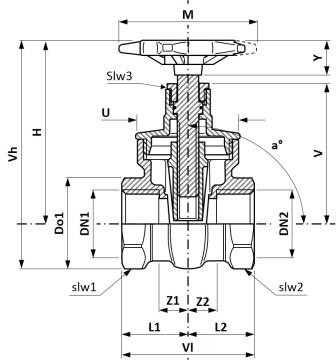 Forged Brass Gate Valves Wheel Hand  1/2 In - 2 In Female Thread Cut Off Valves