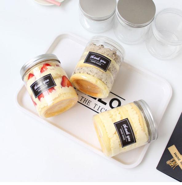 Cylinder Honey Pot Jar PET Cream Spice Can For Butter Paste 130ml 4oz