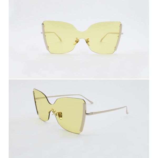 Fashion show Sunglasses One Piece Mirror Reflective Eyeglasses for Women Rimless frameUV 400 protection