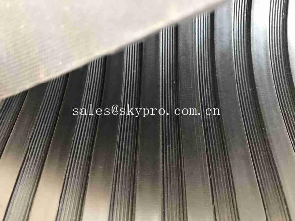 Black 3mm Thick Rubber Floor Matting Sheet Anti-slip Fine Ribbed Corrugated