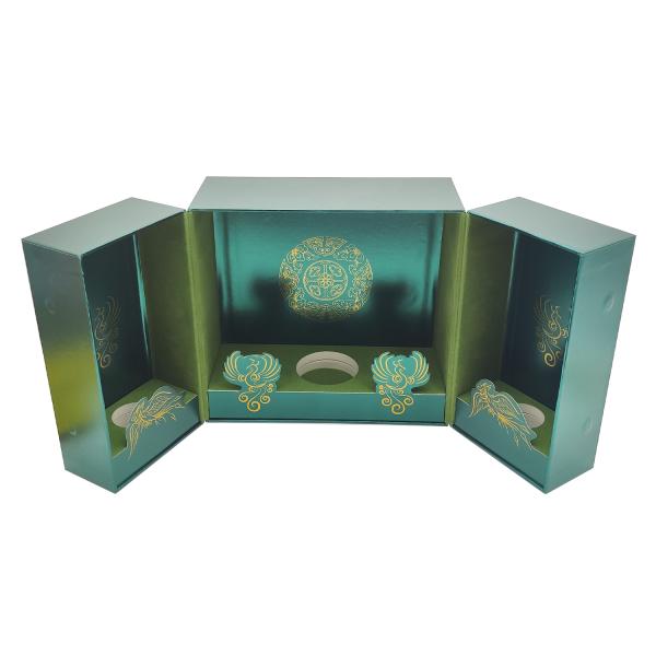 Skincare Cosmetic Gift Box Packaging Paperboard Magnetic Flip Top Box With Window