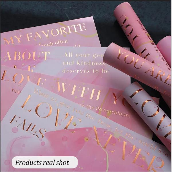 Pink Lower Bouquet Florist Wrapping Paper Waterproof Flower Wrapping Paper