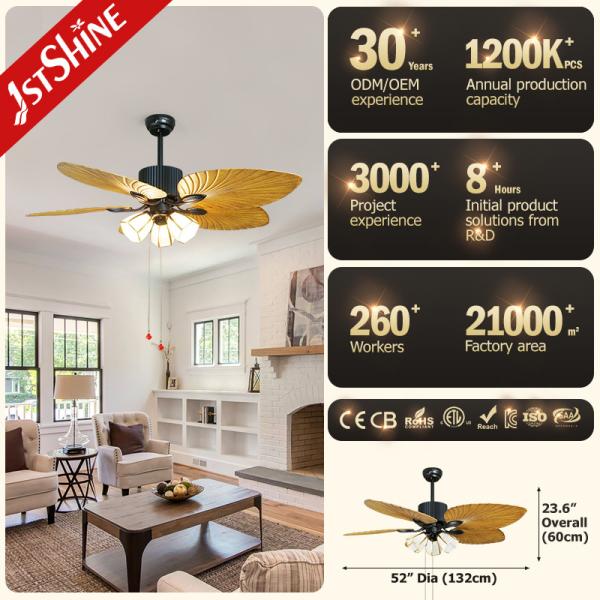 Ventiladores de teto clássicos com cinco lâminas