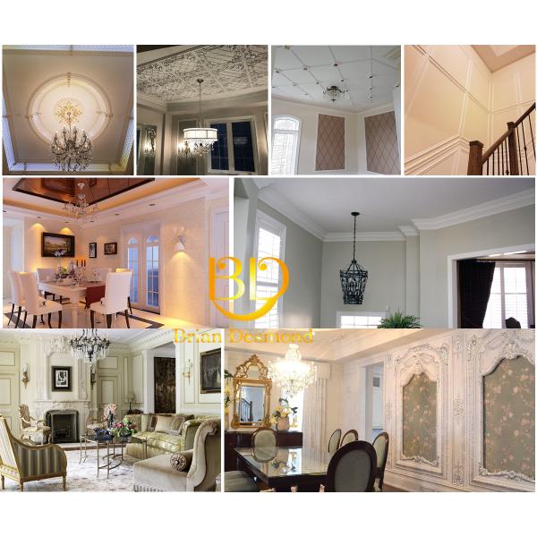 Chinese Carved Lightweight Beautiful Flowers PU Moulds Polyurethane Foam Crown Molding