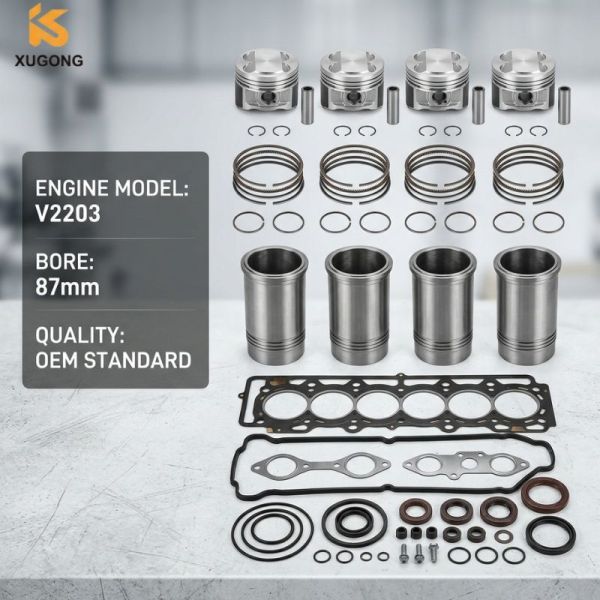 V2203 V2403 Engine Overhaul Rebuild Kit Piston Ring Liner Set Skid Steer Mini Excavator