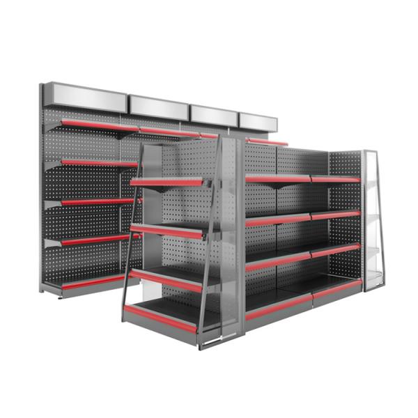 Metal Supermarket Shelf Gondola Display 30-100kg Capacity