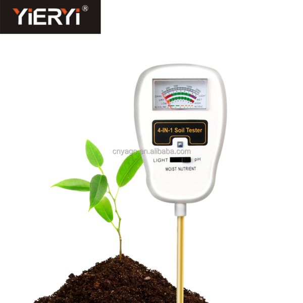 4-in-1 Soil Tester Soil Moisture Fertility Tester 90 Rotation Down Angle Design No Battery Requirements Soil Ph Meter