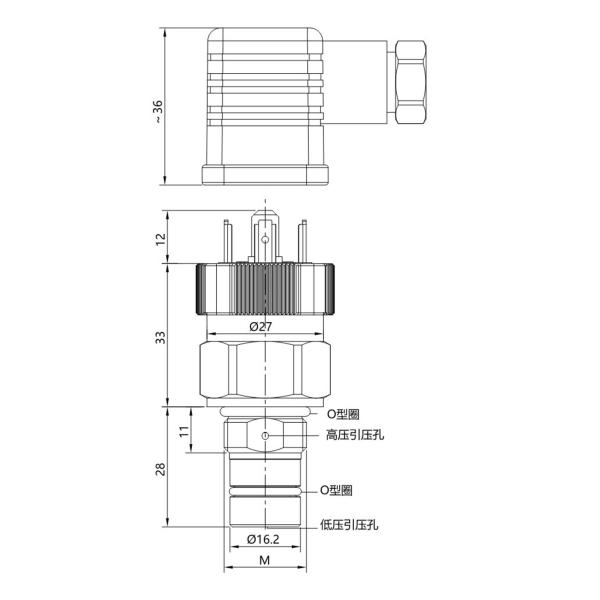NS-PD1 Series 420Bar 250VAC Mechanical Differential Pressure Switch