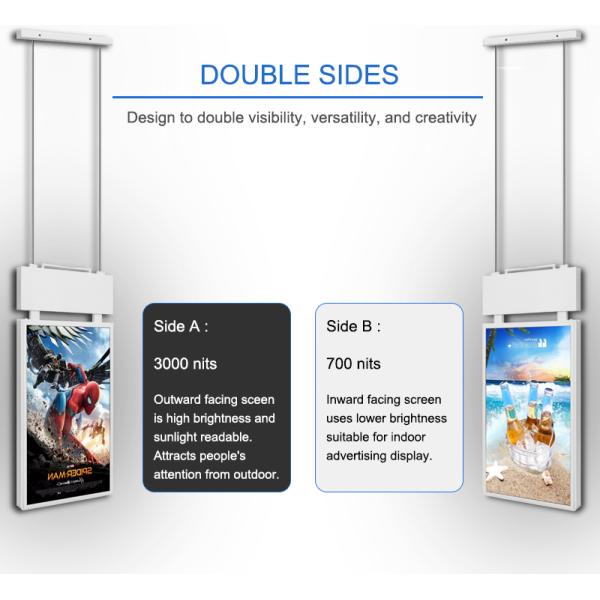 2000 Nits Adjustable Brightness LCD Advertising Player LAN WIFI 4G