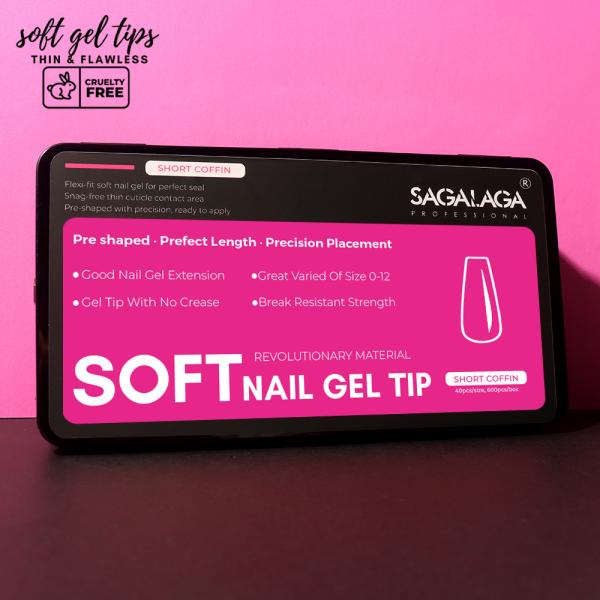 Salon-Approved Pink and Black Nail Tip Boxes with XXL Stiletto Press on Tips MSDS Certified