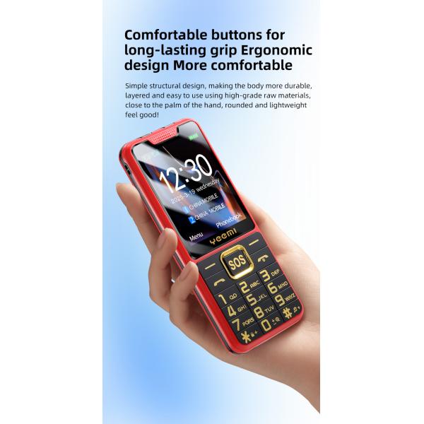Unlock Sturdy Elderly Mobile Phone GSM 2G Dual card SOS Flashlight 2500mAh battery 2.4 inches
