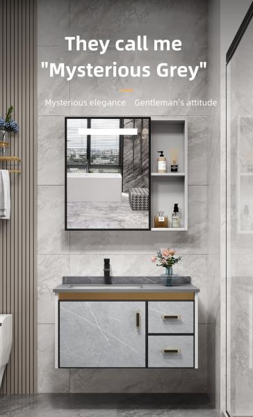 Mirror Modern ODM Floor Bathroom Cabinet Fully Assembled