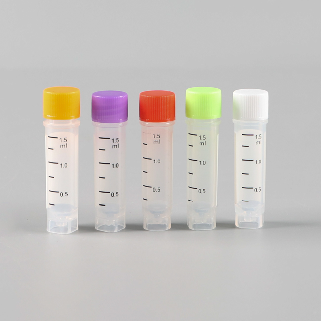 1.5ml Cryogenic Storage Vials Self Lock Skirt External Thread Cryogenic Storage Sample Testing Tube Usp Class Vi 1,5 мл Криогенные флаконы для хранения Юбка с самоблокировкой Внешняя резьба Криогенная пробирка для хранения образцов