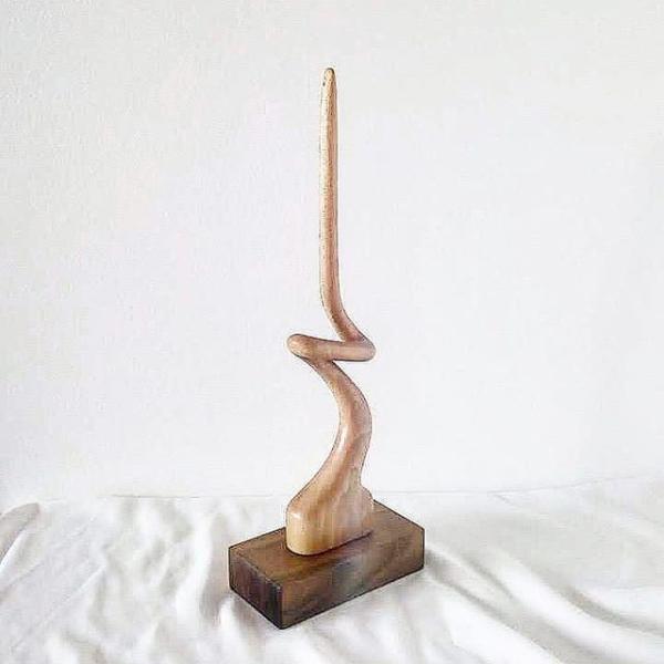 Odorless Fine Natural Wood Art Sculptures Collectible Cartoon Character Design