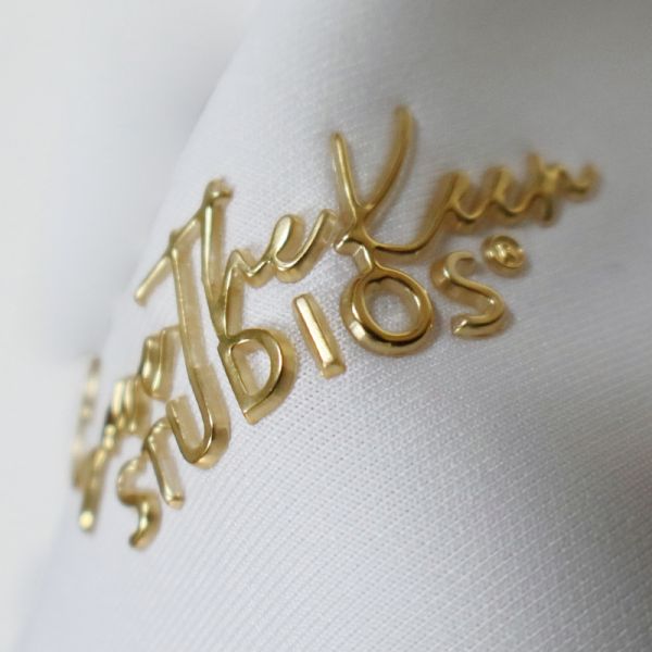 Custom Gold TPU Heat Transfer Logo  3D Embossed Transfer Label for Apparel