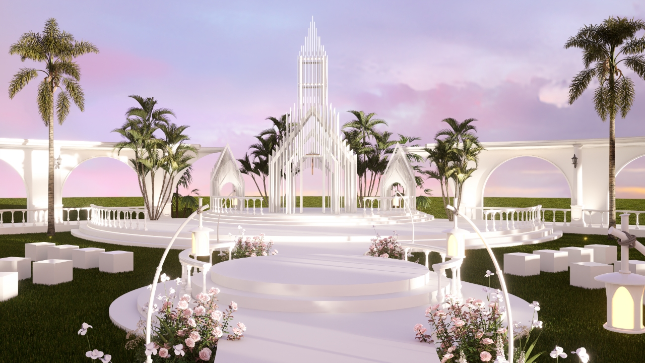 Solar Aligned Ceremony Altar Permanent Wedding Structure With Seasonal Light