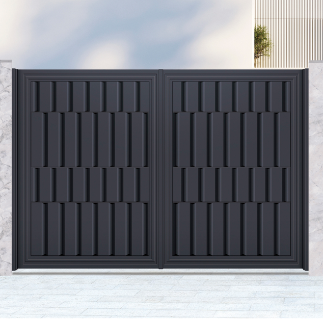Anti-Corrosion T6-T5 Aviation-grade Aluminum Alloy Courtyard Gate with Electric Switch for Modern Villas and Gardens