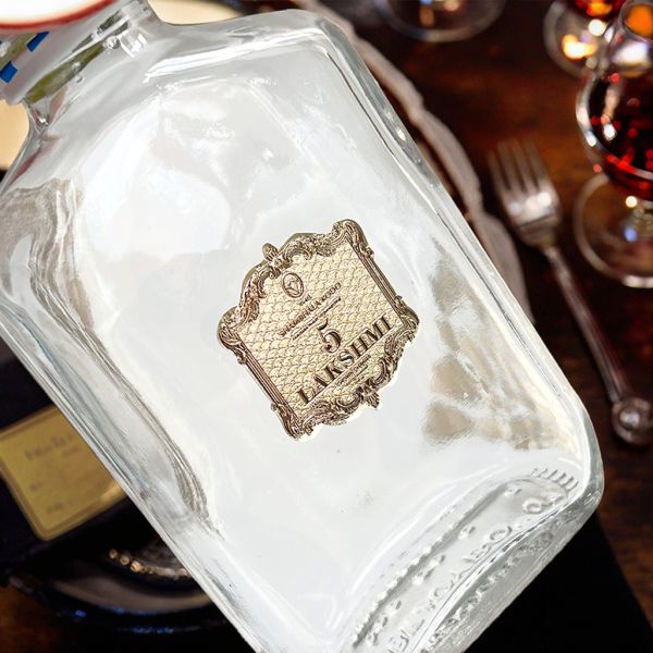 Personalized Gold Foil Waterproof Stickers for Sparkling Wine Non-Fading Colors with Strong Adhesion  Labels