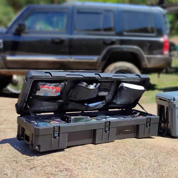 High Quality 112L Detachable Waterproof Storage Box Rotoplastic Outdoor Activity Tool Case for Car Roof-ODM Customization