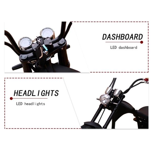 Big Wheel Citycoco Electric Scooter Black Off Road 2000w Shock Absorber