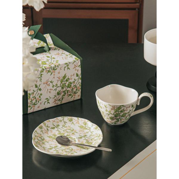 Elegant Porcelain Espresso Cup And Saucer Set Ceramic Mug And Saucer Sustainable 150ml 750ml