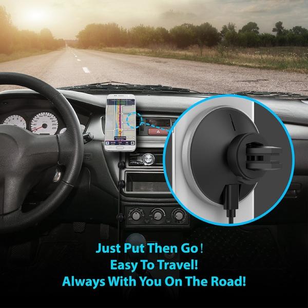 Magnetic Suction 10W Car Mount Qi Wireless Charger For  Iphone 12
