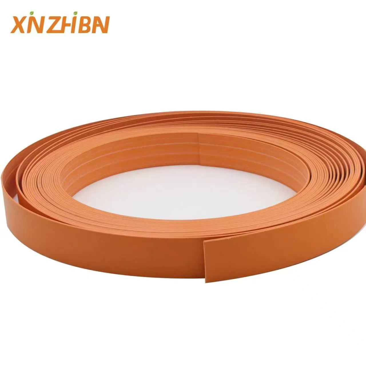 Burnt Orange Leather Grain PVC Edge Banding Tape - Waterproof Eco Friendly Custom Width 12mm~620mm for Furniture