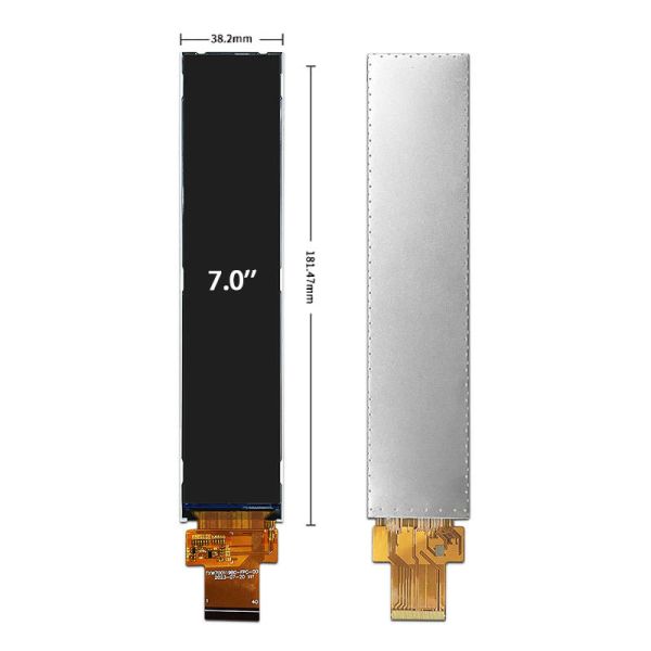 7 Inch Bar Type LCD Display 280*1424 Resolution MIPI RGB SPI Interface Display