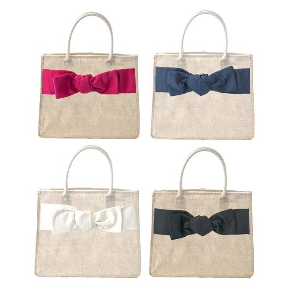 Linen bow tote