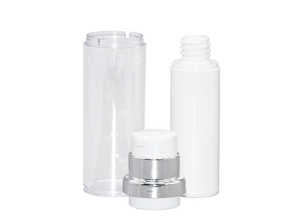 UKA65 para cuidados da pele 15 ml 30 ml 50 ml frasco de vácuo de parede dupla com ombro prateado