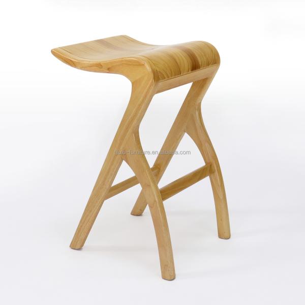 Home Bar Essential Lacquered Solid Wood Bar Stool with High Living Room Chair