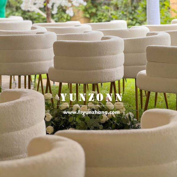 Modern White Lambswool Sectional Sofa Semicircle Curved Living Room Couch Half Round Sofa Design