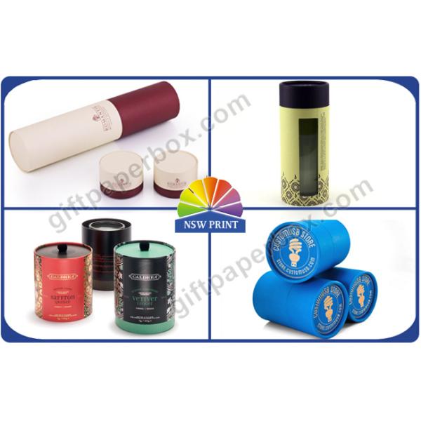 Tubo de empacotamento do chá rígido do papel do cartão com janela do PVC, caixas de presente luxuosas do perfume