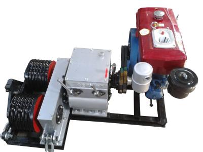 50KN Cable Winch Double Capstan 5 Ton Cable Pulling Winch With Diesel Engine