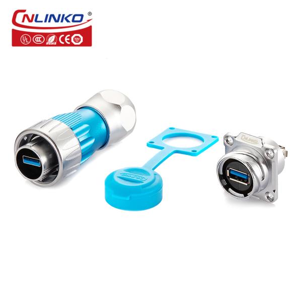 Metal Housing M24 USB 3.0 Circular Waterproof USB Connector