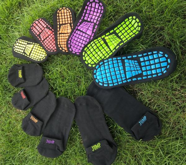 Neon Parties Trampoline Park Grip Socks Fluorescence Socks PVC Anti Slip for Indoor playground