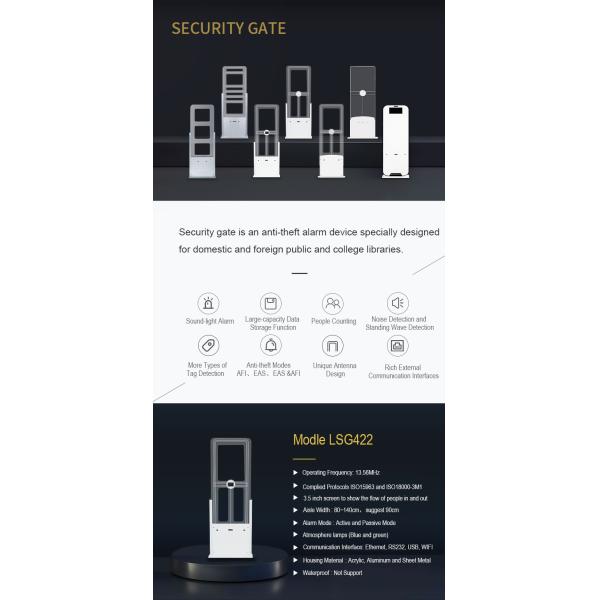Andea Library Anti - Theft EAS ASI System 90cm Reading Range HF RFID Gate Reader RFID Anti Theft System