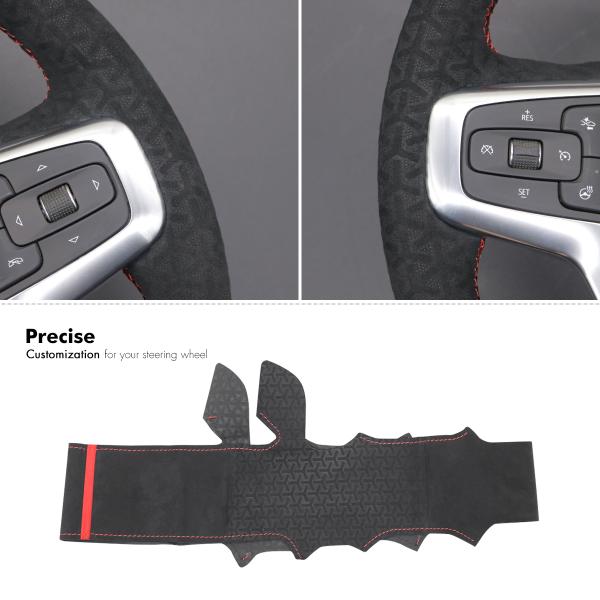 DIY Hand Sewing Super Soft Suede Steering Wheel Cover For Chevrolet Silverado Suburban Blazer 2019-2024