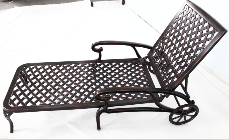 Outdoor Sun Lounger Furniture Cast Aluminum Chaise Lounger