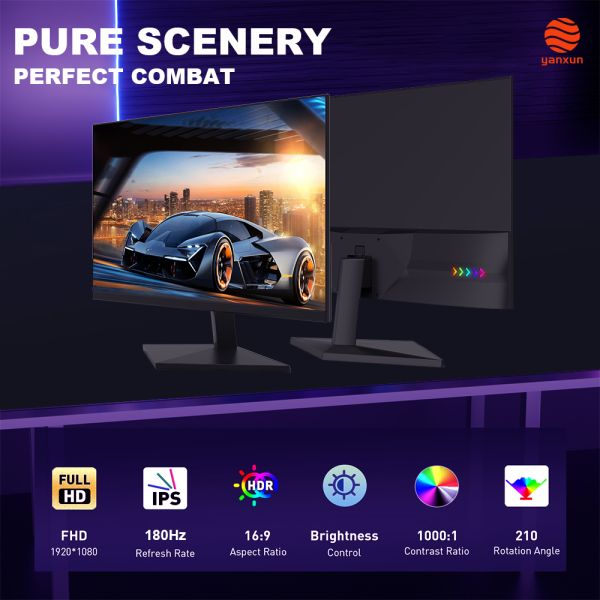 22-Inch Widescreen Gaming Monitor: 1920*10801K IPS Panel  180Hz High Refresh Rate with Motion Blur Reduction (Smooth Visuals for Fast-Paced Games)